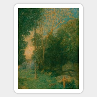 Pan and the Wolf by Julian Alden Weir Magnet